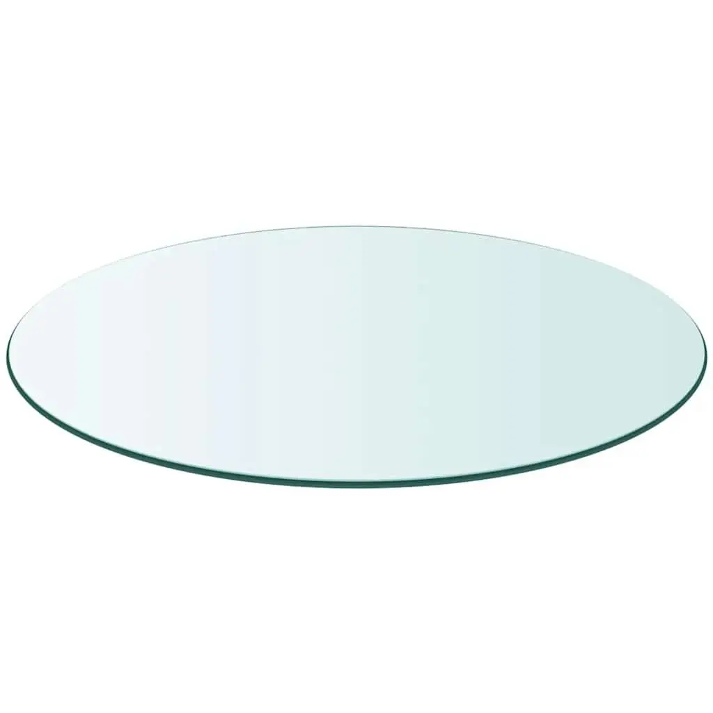 Round Transparent Glass Table Top 500mm Diameter Tempered Surface Dining Coffee Desk