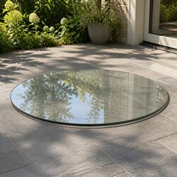 Clear Round Tempered Glass Table Top - 600mm Diameter
