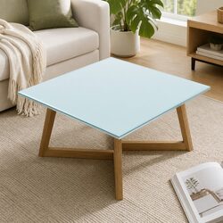 Square Table Top in Tempered Glass, 700x700mm Size