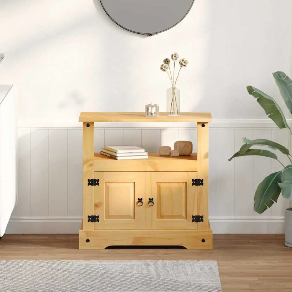 TV Cabinet Rustic Brown Living Room Entertainment Unit 80 x 43 x 78 cm