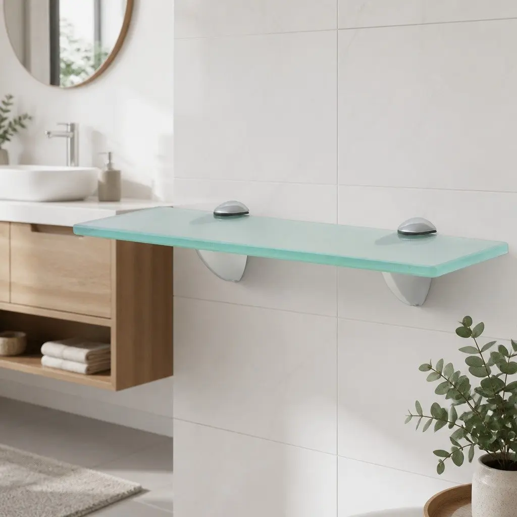 Floating Wall Shelf Transparent 30x20 cm Modern Display Glass