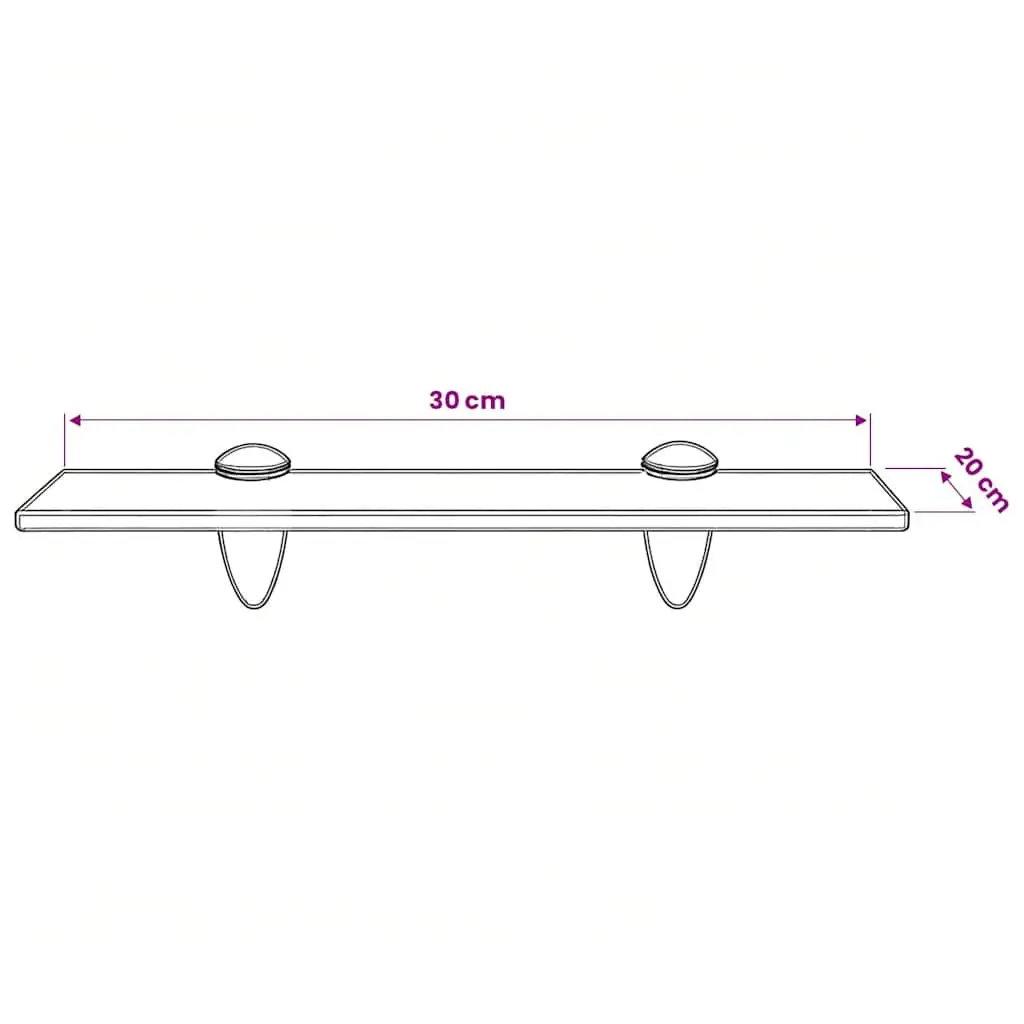 Floating Wall Shelf Transparent 30x20 cm Modern Display Glass