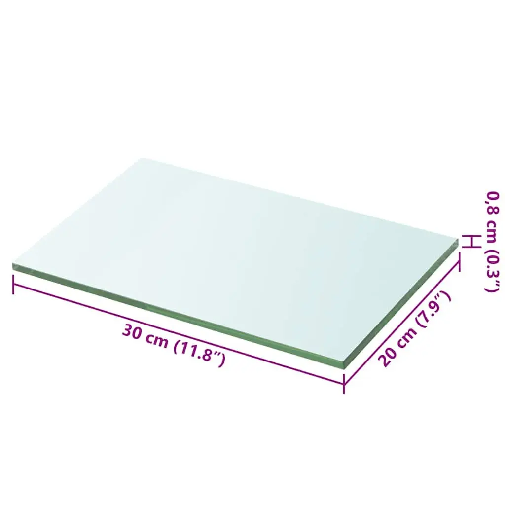 Clear Glass Shelf Panel 30x20cm Durable Wall Mounting Transparent Floating Storage