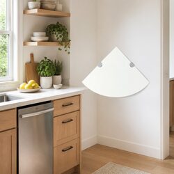 Corner Shelf with Chrome Supports and Tempered Glass