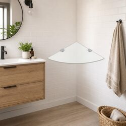 Tempered Glass Corner Wall Shelf, 35x35cm Specifications