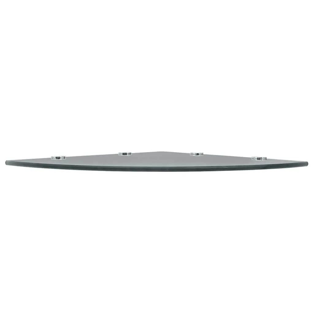 Corner Wall Shelf Floating Black Glass 45cm