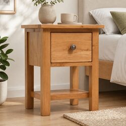 Functional Wooden Nightstand with Storage Drawer