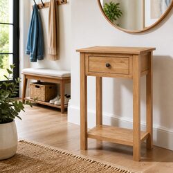 Compact Oak Wood Console Table for Practical Use