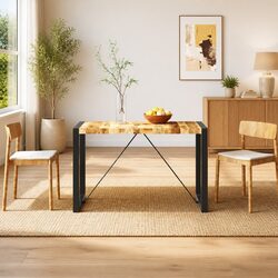120cm Industrial Style Dining Table in Mango Wood