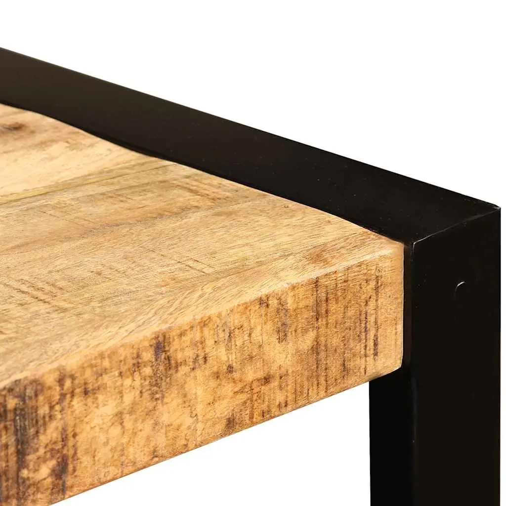 Dining Table Industrial Style Solid Rough Mango Wood 120cm Brown