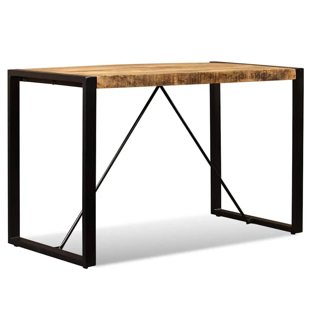 Dining Table Industrial Style Solid Rough Mango Wood 120cm Brown