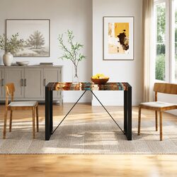 120cm Industrial Dining Table Made of Solid Reclaimed Wood