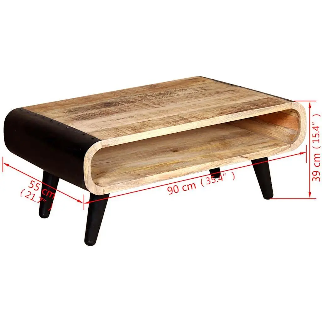 Coffee Table Industrial Vintage Style Rough Mango Wood Multicolour