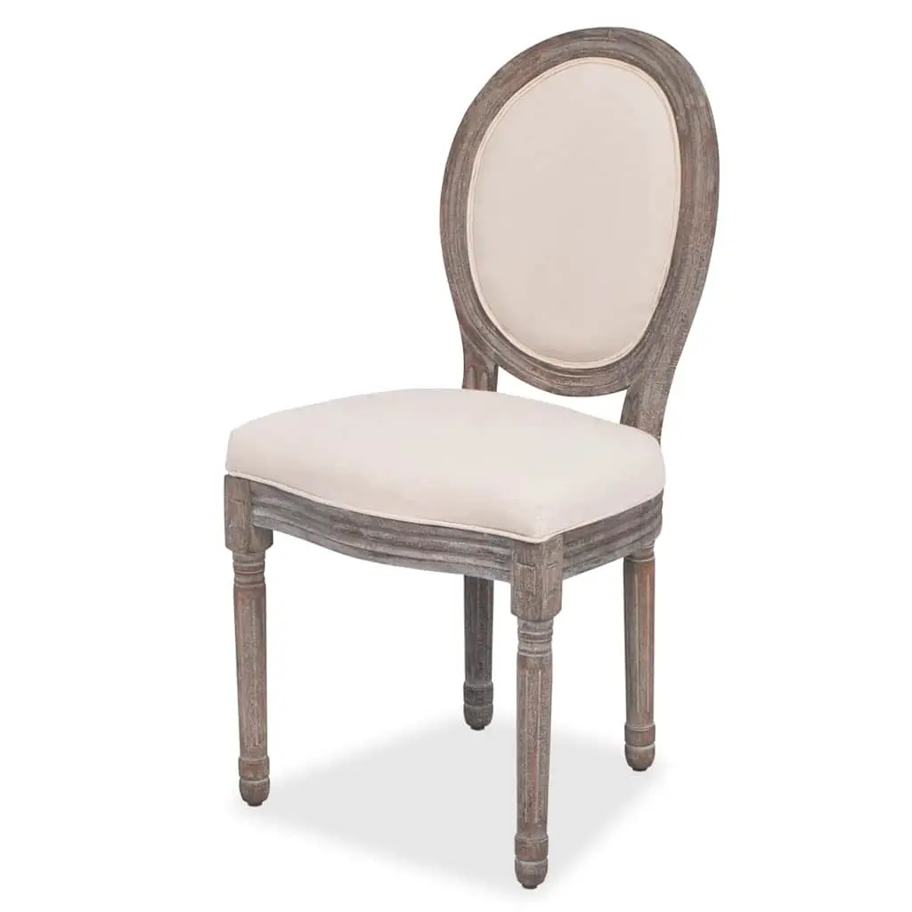 Dining Chairs Set of 4 with Foam-Padded Cream Upholstery