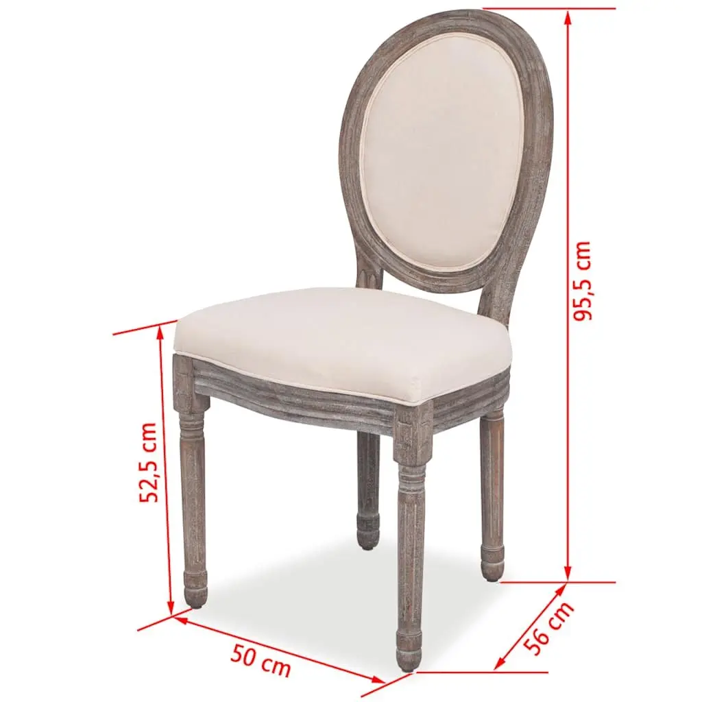 Dining Chairs Set of 4 with Foam-Padded Cream Upholstery