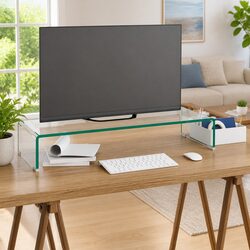 Tempered Glass TV Stand and Monitor Riser