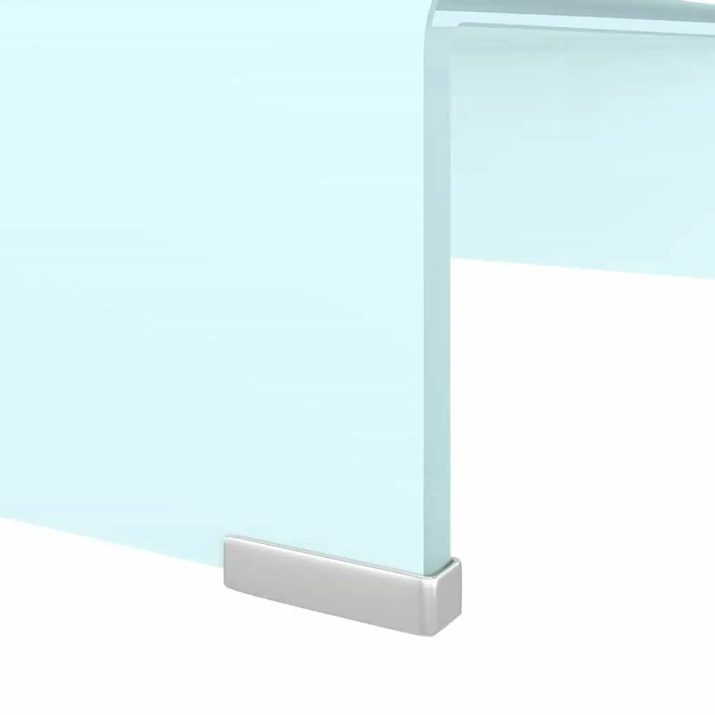 Glass TV Stand Monitor Riser Comfort Feature Elevated Viewing Angle Green Tempered