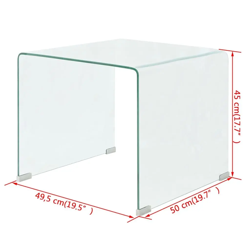 Coffee Table Compact Tempered Glass Clear Modern