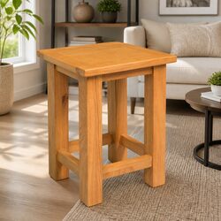 Compact Solid Oak End Table 27x24x37cm