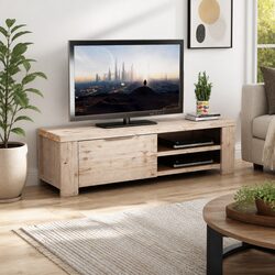 Acacia Wood TV Cabinet with Spacious Storage Options