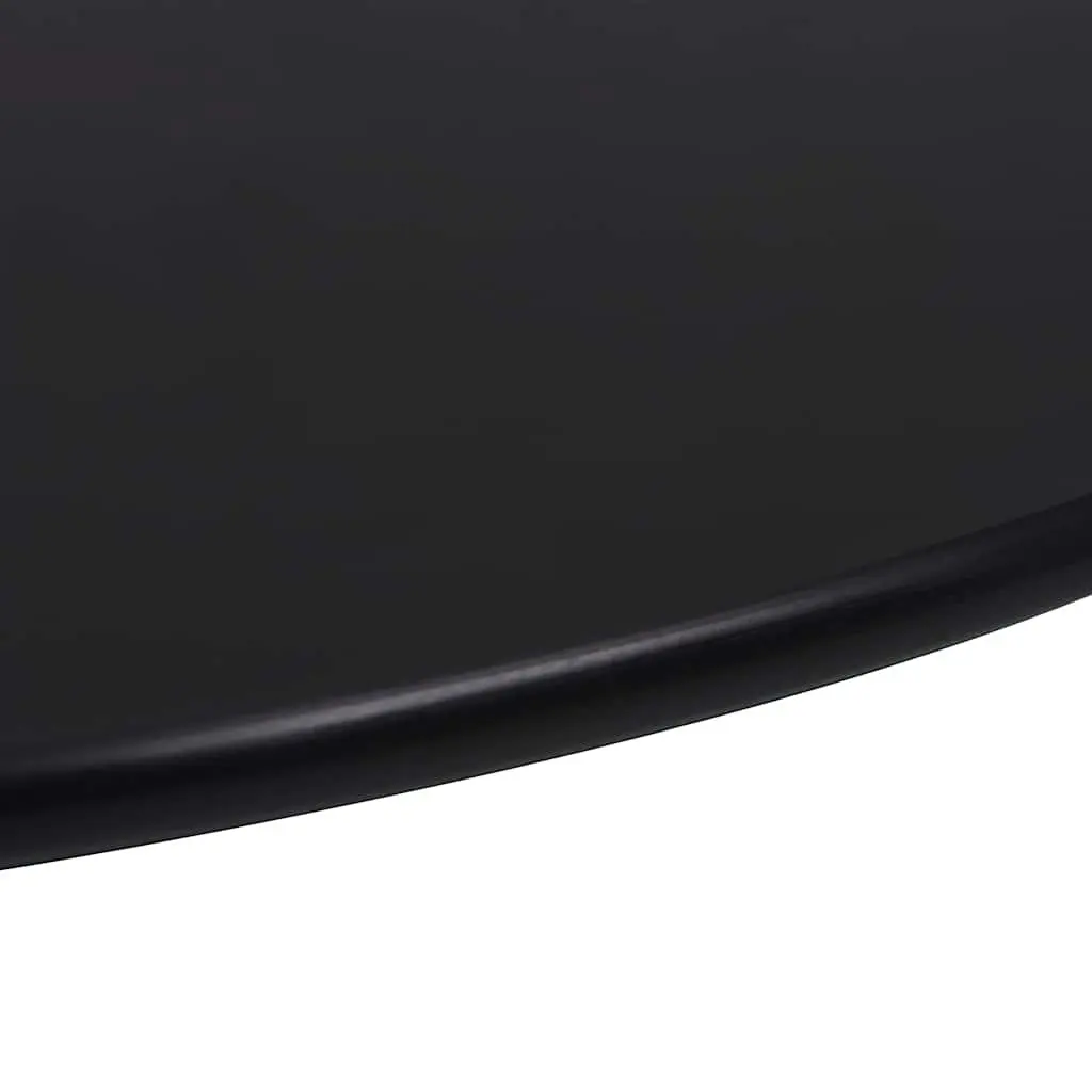 Round Tempered Glass Table Top Easy to Clean 500mm Black