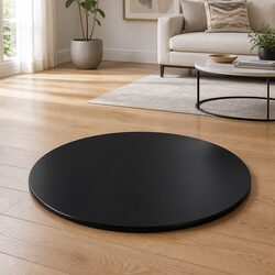 Round 800mm Black Tempered Glass Table Top