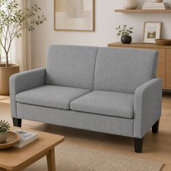 Grey 2-Seater Sofa with Pinewood Frame and Quality Fabric