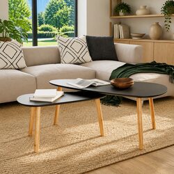 2-Piece Coffee Table Set in Scandinavian Design for Living Rooms
