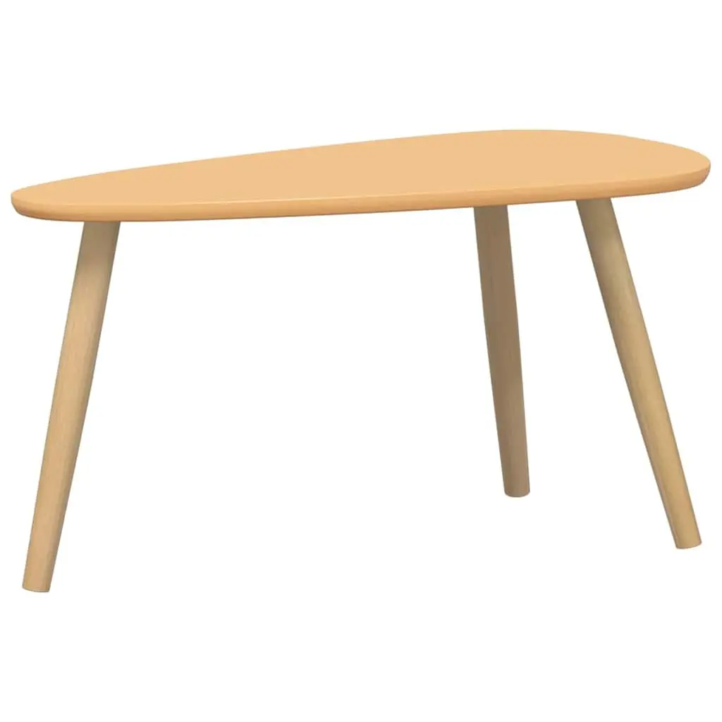 Coffee Table Set 2 Pieces Scandinavian Style Compact Solid Pinewood Brown