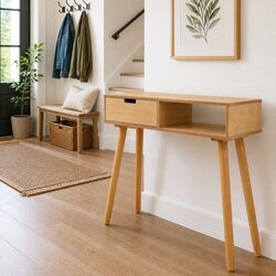 Compact Console Table in Solid Pinewood and MDF