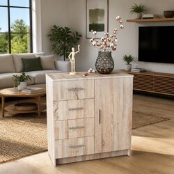 Engineered Wood Sideboard Cabinet with 4 Drawers