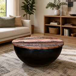 Chic Industrial Coffee Table with Reclaimed Wood Top