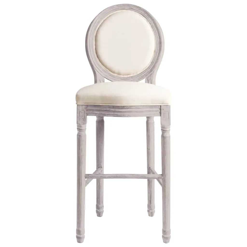 Bar Stools 2pcs White Linen Bar Chairs Vintage Kitchen Dining Seating