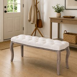 Padded Storage Bench with Solid Wood Frame