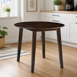 Compact Round Drop-Leaf Dining Table with Durable Materials