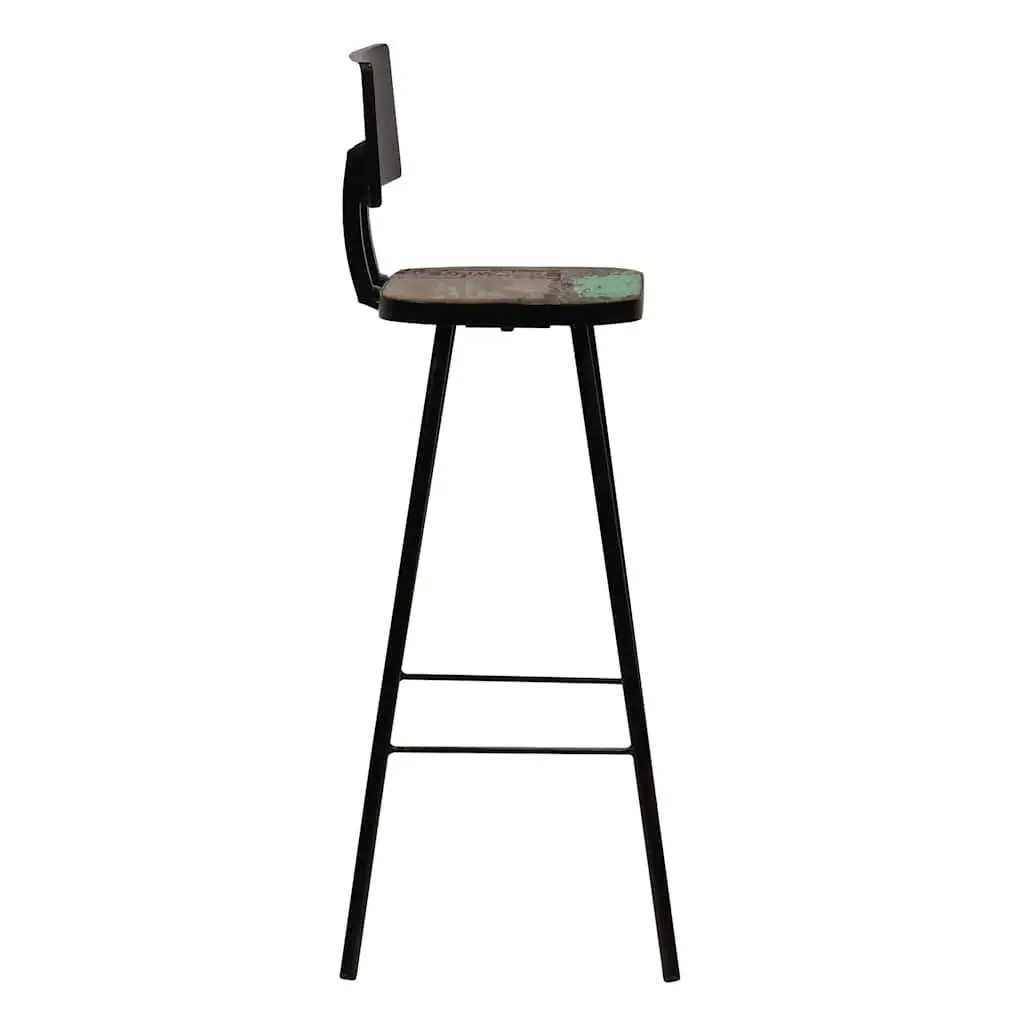 Bar Stools Reclaimed Wood Industrial Kitchen Counter Bar Chairs with Footrest