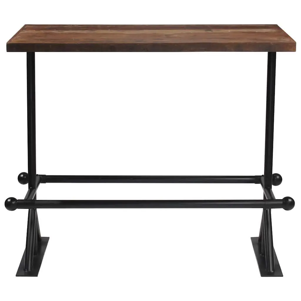 Bar Set Industrial Style Comfort 5 Piece Brown Reclaimed Wood Table Chairs
