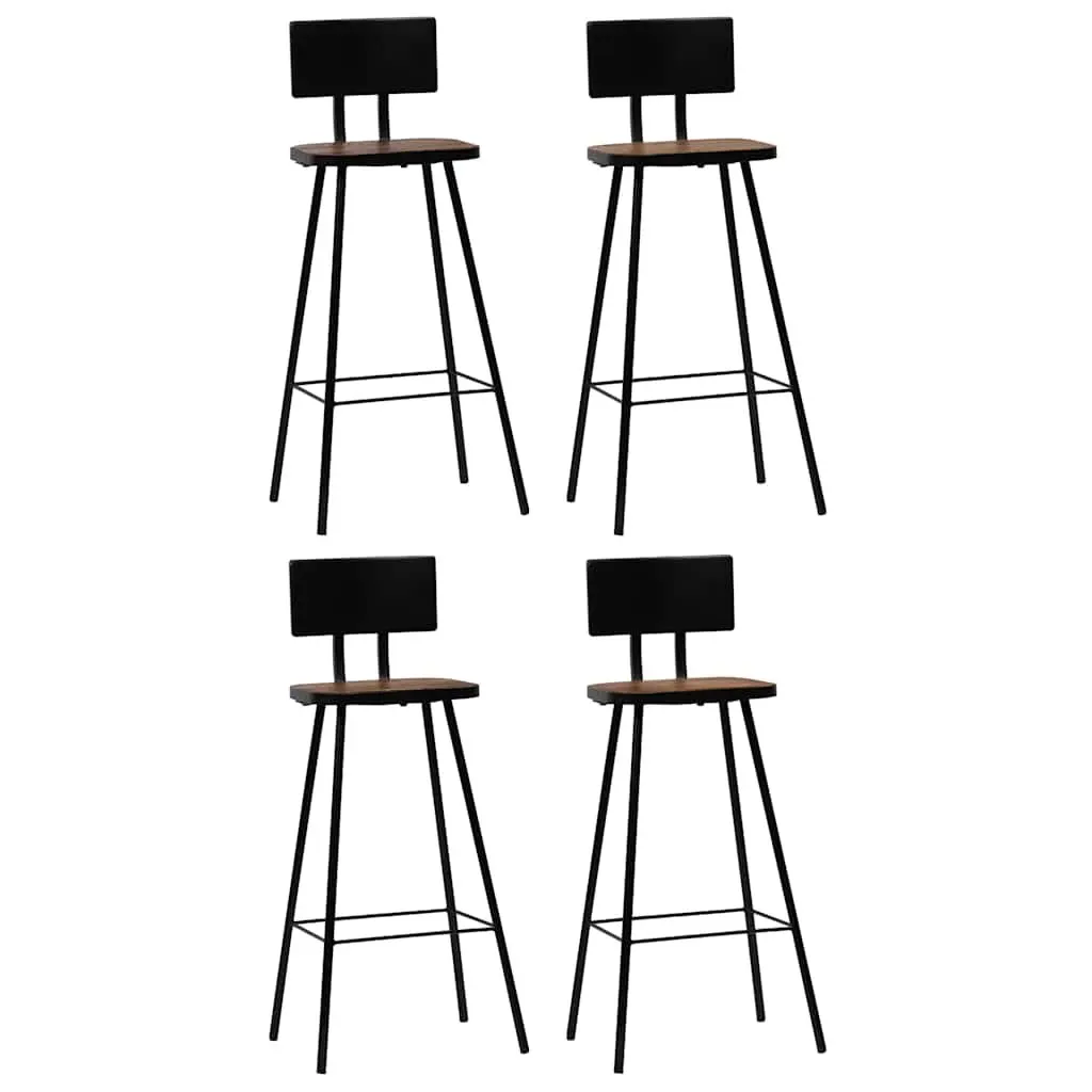 Bar Set Industrial Style Comfort 5 Piece Brown Reclaimed Wood Table Chairs