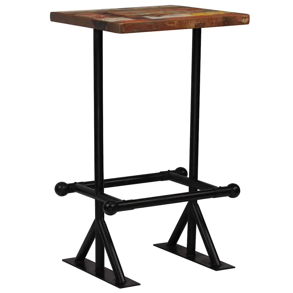 Bar Set Industrial Retro Comfort 3 Piece Reclaimed Wood Table Chairs Multicolour