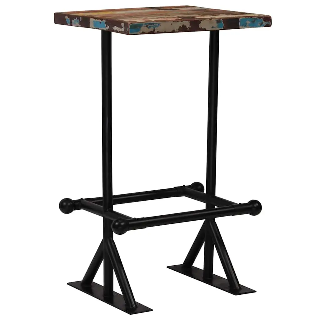 Bar Set Industrial Retro Comfort 3 Piece Reclaimed Wood Table Chairs Multicolour