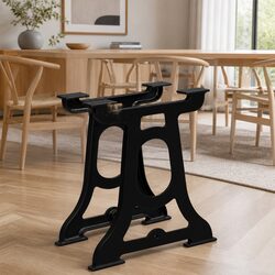 Industrial Black Cast Iron Table Legs 2 pcs Y-Frame