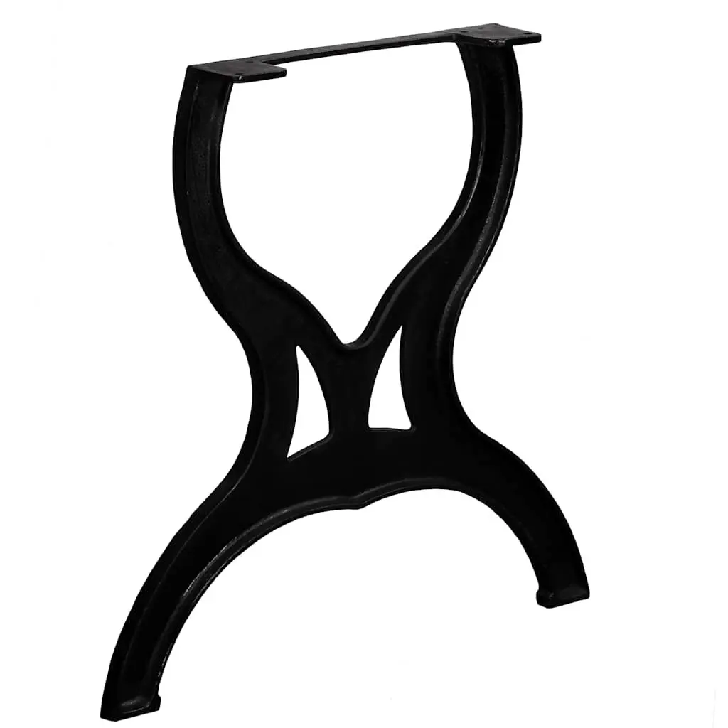 Cast Iron Table Legs Industrial X-Frame Support Black 2 Piece