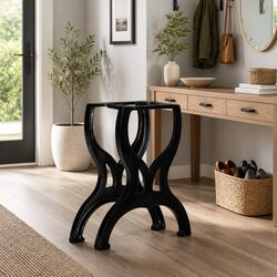 Industrial X-Frame Cast Iron Bench Legs - Pair