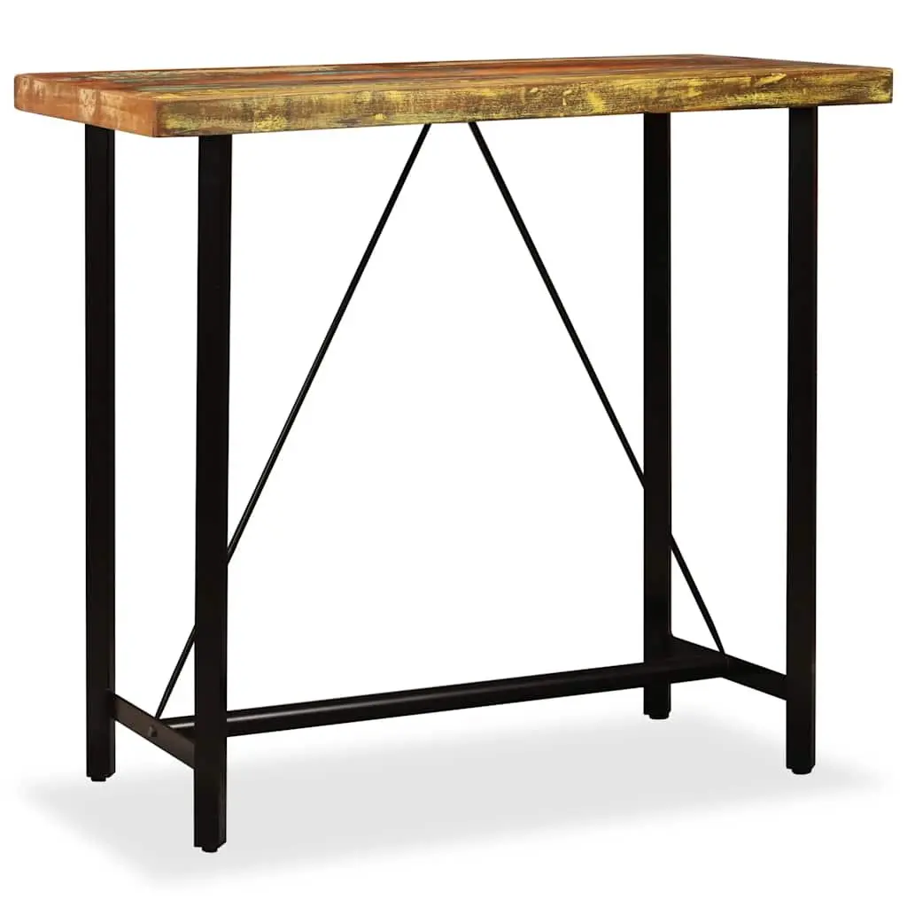 Bar Table Industrial Style Solid Reclaimed Wood 120x60x107 cm Brown