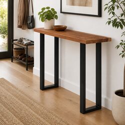 Console Table 110x35x75 cm Solid Suar Wood with Steel Frame