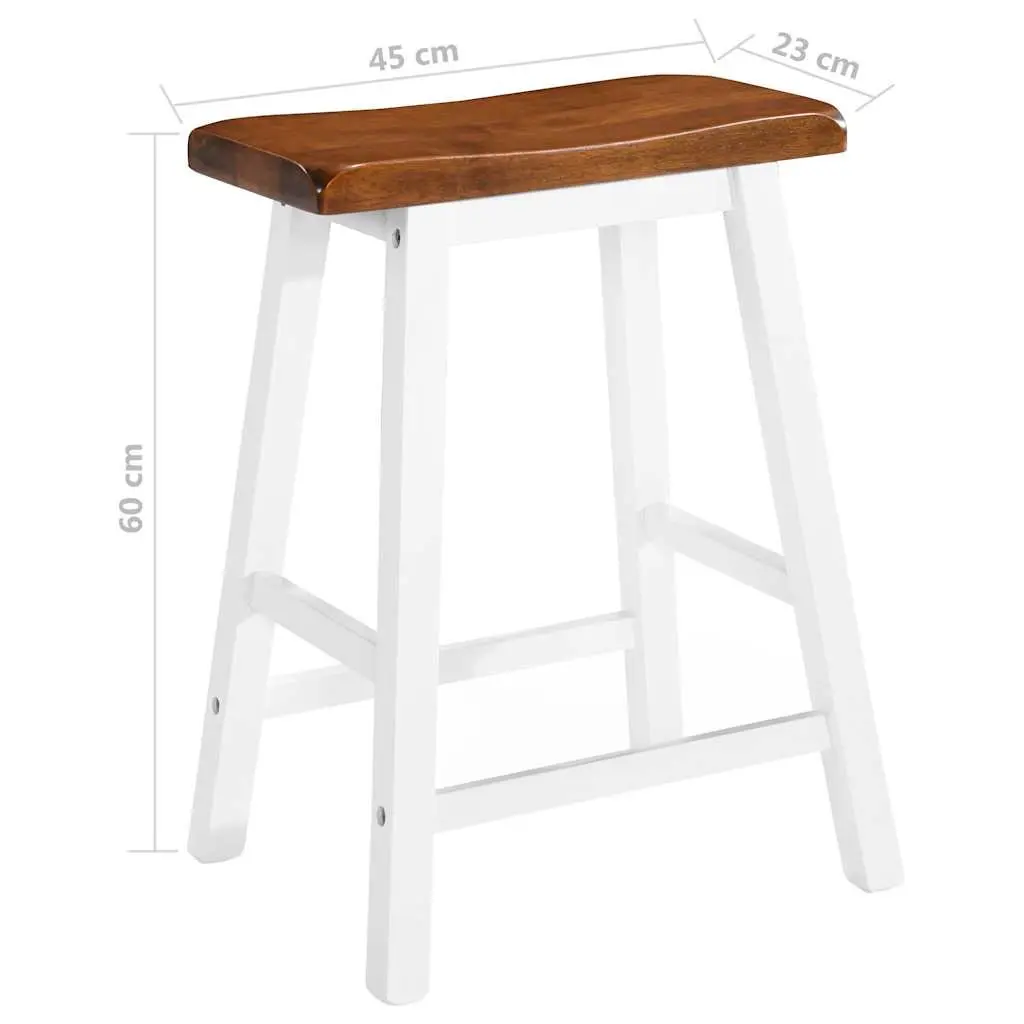 Bar Stools Solid Wood Easy to Clean Brown 2 Piece Set