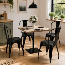 Bistro Dining Table 80x80cm with Steel Frame