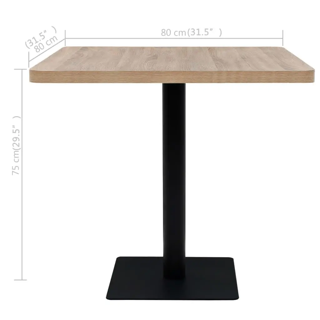Bistro Dining Table Easy to Clean 80x80cm Beige