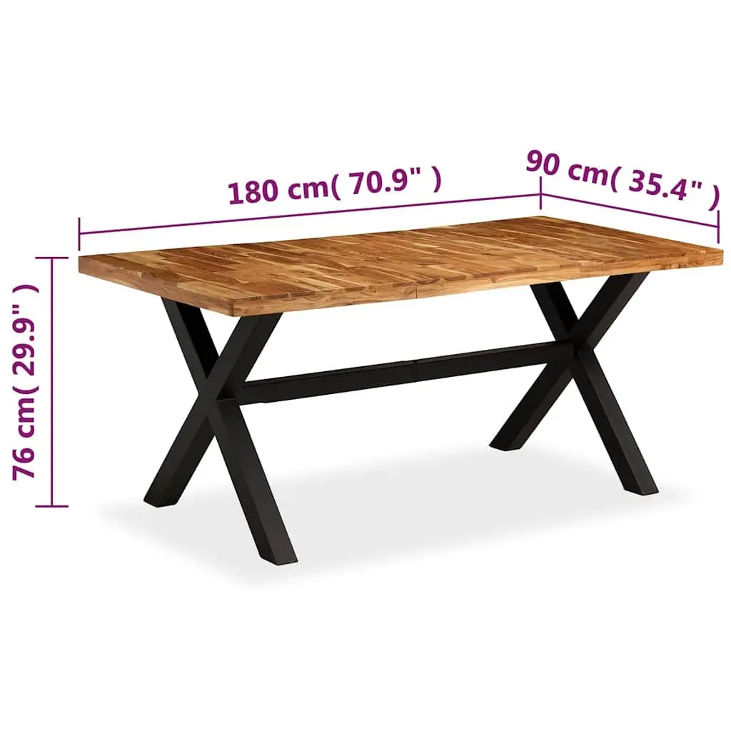 Dining Table Handmade Solid Acacia Mango Wood Brown 180x90x76 cm