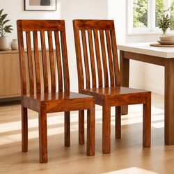 2-Piece Modern Dining Chairs in Solid Acacia Wood